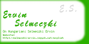 ervin selmeczki business card